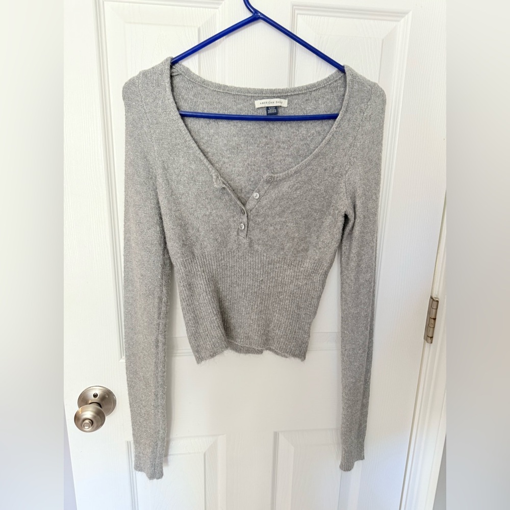 American Eagle Outfitters Gray Sweater Cardigan